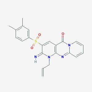 3-(3,4-Dimethylphenyl)sulfonyl-2-imino-1-prop-2-enyl-5-dipyrido[1,2-e:4',3'-f]pyrimidinone