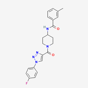 N-(1-(1-(4-fluorophenyl)-1H-1,2,3-triazole-4-carbonyl)piperidin-4-yl)-3-methylbenzamide