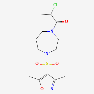 2-Chloro-1-[4-[(3,5-dimethyl-1,2-oxazol-4-yl)sulfonyl]-1,4-diazepan-1-yl]propan-1-one