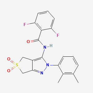 molecular formula C20H17F2N3O3S B2714693 N-(2-(2,3-二甲基苯基)-5,5-二氧代-4,6-二氢-2H-噻吩[3,4-c]吡唑-3-基)-2,6-二氟苯甲酰胺 CAS No. 450338-89-3