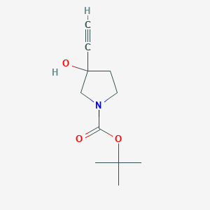 molecular formula C11H17NO3 B2714698 Tert-butyl 3-ethynyl-3-hydroxypyrrolidine-1-carboxylate CAS No. 275387-76-3
