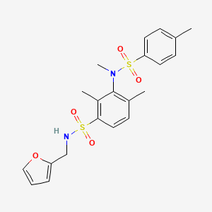 molecular formula C21H24N2O5S2 B2714703 N-(furan-2-ylmethyl)-2,4-dimethyl-3-[methyl-(4-methylphenyl)sulfonylamino]benzenesulfonamide CAS No. 510737-67-4