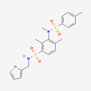 molecular formula C21H24N2O5S2 B2714703 N-(呋喃-2-基甲基)-2,4-二甲基-3-(甲基-(4-甲基苯基)磺酰氨基)苯磺酰胺 CAS No. 510737-67-4