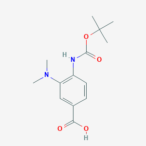 molecular formula C14H20N2O4 B2714710 3-(Dimethylamino)-4-[(2-methylpropan-2-yl)oxycarbonylamino]benzoic acid CAS No. 2248276-37-9