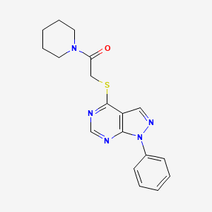 2-(1-Phenylpyrazolo[3,4-d]pyrimidin-4-yl)sulfanyl-1-piperidin-1-ylethanone