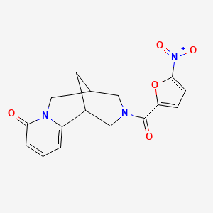 molecular formula C16H15N3O5 B2714715 3-(5-硝基呋喃-2-甲酰基)-3,4,5,6-四氢-1H-1,5-甲氮杂环庚并[1,2-a][1,5]二氮杂环庚-8(2H)-酮 CAS No. 1251708-46-9