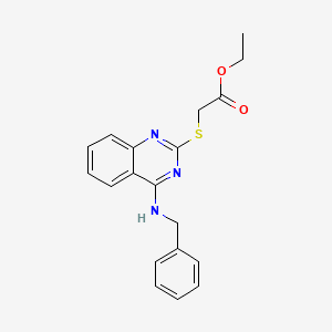 molecular formula C19H19N3O2S B2714719 Ethyl 2-[4-(benzylamino)quinazolin-2-yl]sulfanylacetate CAS No. 422531-84-8