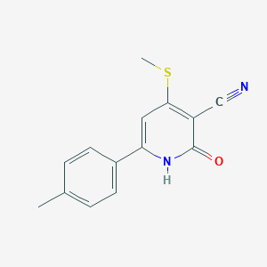 molecular formula C14H12N2OS B271472 6-(4-Methylphenyl)-4-(methylsulfanyl)-2-oxo-1,2-dihydro-3-pyridinecarbonitrile 
