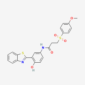 molecular formula C23H20N2O5S2 B2714722 N-(3-(benzo[d]thiazol-2-yl)-4-hydroxyphenyl)-3-((4-methoxyphenyl)sulfonyl)propanamide CAS No. 941908-27-6
