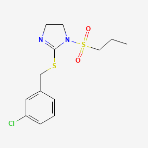 2-[(3-Chlorophenyl)methylsulfanyl]-1-propylsulfonyl-4,5-dihydroimidazole