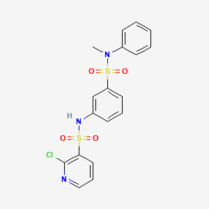 molecular formula C18H16ClN3O4S2 B2714745 2-氯-N-[3-(甲基(苯基)磺酰)苯基]吡啶-3-磺酰胺 CAS No. 1119248-80-4