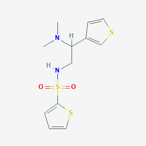 molecular formula C12H16N2O2S3 B2714750 N-(2-(二甲胺基)-2-(噻吩-3-基)乙基)噻吩-2-磺酰胺 CAS No. 946356-37-2