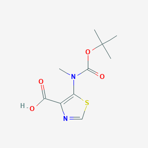 molecular formula C10H14N2O4S B2714760 5-[Methyl-[(2-methylpropan-2-yl)oxycarbonyl]amino]-1,3-thiazole-4-carboxylic acid CAS No. 2248405-77-6