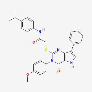 N-(4-isopropylphenyl)-2-((3-(4-methoxyphenyl)-4-oxo-7-phenyl-4,5-dihydro-3H-pyrrolo[3,2-d]pyrimidin-2-yl)thio)acetamide