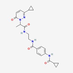 4-(cyclopropanecarboxamido)-N-(2-(2-(3-cyclopropyl-6-oxopyridazin-1(6H)-yl)propanamido)ethyl)benzamide