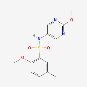 molecular formula C13H15N3O4S B2714772 2-甲氧基-N-(2-甲氧基嘧啶-5-基)-5-甲基苯磺酰胺 CAS No. 1421481-21-1