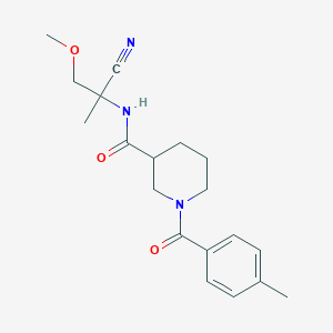 molecular formula C19H25N3O3 B2714775 N-(2-Cyano-1-methoxypropan-2-yl)-1-(4-methylbenzoyl)piperidine-3-carboxamide CAS No. 2224279-41-6