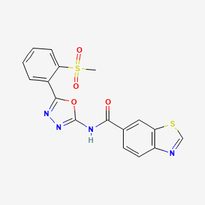 N-[5-(2-methylsulfonylphenyl)-1,3,4-oxadiazol-2-yl]-1,3-benzothiazole-6-carboxamide