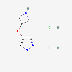 molecular formula C7H13Cl2N3O B2714806 4-(Azetidin-3-yloxy)-1-methylpyrazole;dihydrochloride CAS No. 2305251-96-9