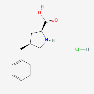 molecular formula C12H16ClNO2 B2714815 (4S)-4-Benzyl-L-proline hcl CAS No. 82087-73-8; 83623-77-2