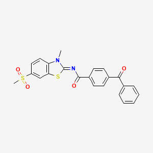 4-benzoyl-N-(3-methyl-6-methylsulfonyl-1,3-benzothiazol-2-ylidene)benzamide