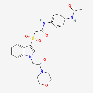 N-(4-acetamidophenyl)-2-((1-(2-morpholino-2-oxoethyl)-1H-indol-3-yl)sulfonyl)acetamide