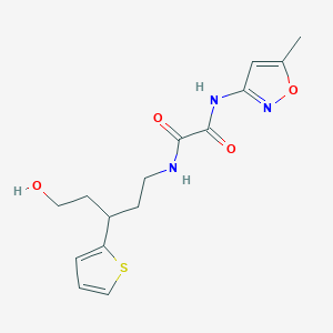 molecular formula C15H19N3O4S B2714830 N1-(5-hydroxy-3-(thiophen-2-yl)pentyl)-N2-(5-methylisoxazol-3-yl)oxalamide CAS No. 2034481-56-4