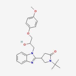 molecular formula C25H31N3O4 B2714831 1-tert-butyl-4-{1-[2-hydroxy-3-(4-methoxyphenoxy)propyl]-1H-benzimidazol-2-yl}pyrrolidin-2-one CAS No. 1018053-58-1