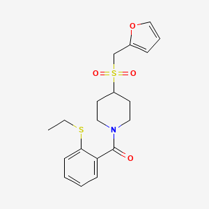 molecular formula C19H23NO4S2 B2714835 (2-(乙硫基)苯基)(4-((呋喃-2-基甲基)磺酰)哌啶-1-基)甲酮 CAS No. 1448053-69-7