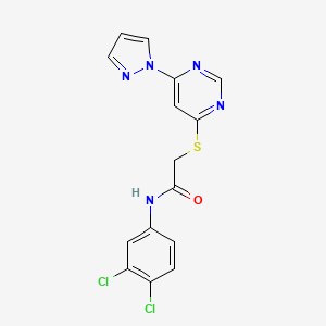 2-((6-(1H-pyrazol-1-yl)pyrimidin-4-yl)thio)-N-(3,4-dichlorophenyl)acetamide