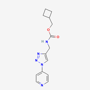 molecular formula C14H17N5O2 B2714842 cyclobutylmethyl ((1-(pyridin-4-yl)-1H-1,2,3-triazol-4-yl)methyl)carbamate CAS No. 2034532-45-9