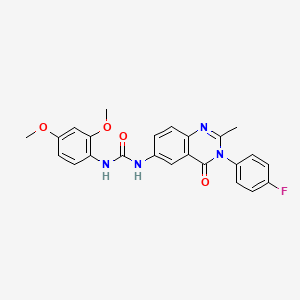 molecular formula C24H21FN4O4 B2714845 1-(2,4-二甲氧基苯基)-3-(3-(4-氟苯基)-2-甲基-4-氧代-3,4-二氢喹唑啉-6-基)脲 CAS No. 1105237-84-0