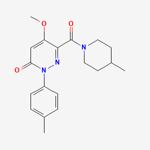 molecular formula C19H23N3O3 B2714847 5-Methoxy-2-(4-methylphenyl)-6-(4-methylpiperidine-1-carbonyl)pyridazin-3-one CAS No. 921835-73-6