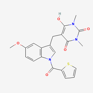 6-hydroxy-5-{[5-methoxy-1-(2-thienylcarbonyl)-1H-indol-3-yl]methyl}-1,3-dimethyl-2,4(1H,3H)-pyrimidinedione