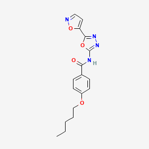 N-(5-(isoxazol-5-yl)-1,3,4-oxadiazol-2-yl)-4-(pentyloxy)benzamide