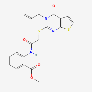 Methyl 2-[[2-(6-methyl-4-oxo-3-prop-2-enylthieno[2,3-d]pyrimidin-2-yl)sulfanylacetyl]amino]benzoate