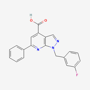1-[(3-fluorophenyl)methyl]-6-phenyl-1H-pyrazolo[3,4-b]pyridine-4-carboxylic acid