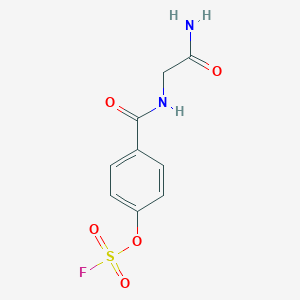 molecular formula C9H9FN2O5S B2714872 1-[(2-Amino-2-oxoethyl)carbamoyl]-4-fluorosulfonyloxybenzene CAS No. 2411291-54-6