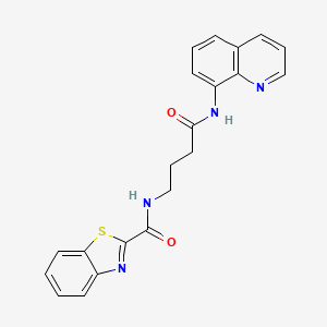 molecular formula C21H18N4O2S B2714877 N-(4-氧代-4-(喹啉-8-基氨基)丁基)苯并[d]噻唑-2-甲酰胺 CAS No. 1251578-93-4