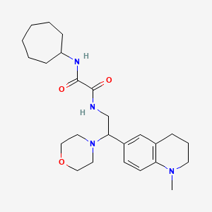 molecular formula C25H38N4O3 B2714879 N1-cycloheptyl-N2-(2-(1-methyl-1,2,3,4-tetrahydroquinolin-6-yl)-2-morpholinoethyl)oxalamide CAS No. 922120-41-0
