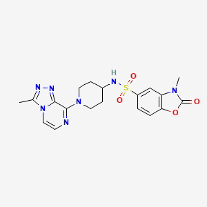 3-methyl-N-(1-(3-methyl-[1,2,4]triazolo[4,3-a]pyrazin-8-yl)piperidin-4-yl)-2-oxo-2,3-dihydrobenzo[d]oxazole-5-sulfonamide