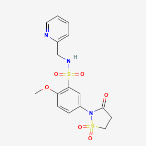 5-(1,1-dioxido-3-oxoisothiazolidin-2-yl)-2-methoxy-N-(pyridin-2-ylmethyl)benzenesulfonamide