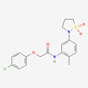 molecular formula C18H19ClN2O4S B2714898 2-(4-氯苯氧基)-N-(5-(1,1-二氧代异噻唑啉-2-基)-2-甲基苯基)乙酰胺 CAS No. 946261-15-0