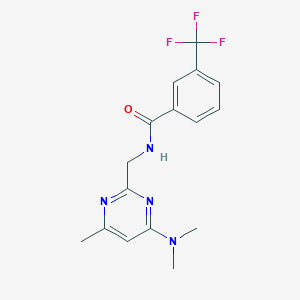 molecular formula C16H17F3N4O B2714899 N-((4-(二甲氨基)-6-甲基嘧啶-2-基)甲基)-3-(三氟甲基)苯甲酰胺 CAS No. 1797811-54-1