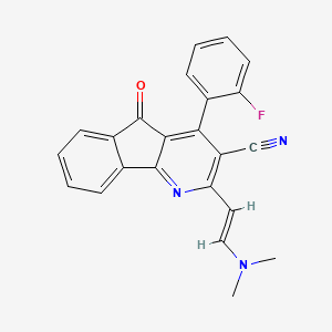 2-[(E)-2-(dimethylamino)ethenyl]-4-(2-fluorophenyl)-5-oxo-5H-indeno[1,2-b]pyridine-3-carbonitrile
