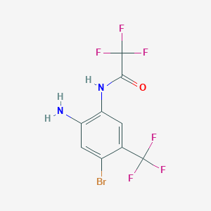 molecular formula C9H5BrF6N2O B2714910 N-[2-氨基-4-溴-5-(三氟甲基)苯基]-2,2,2-三氟乙酰胺 CAS No. 156425-22-8