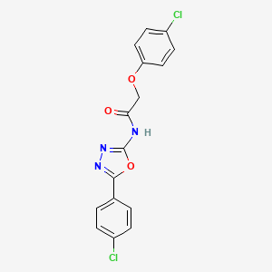 2-(4-chlorophenoxy)-N-[5-(4-chlorophenyl)-1,3,4-oxadiazol-2-yl]acetamide