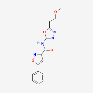 molecular formula C15H14N4O4 B2714928 N-(5-(2-甲氧基乙基)-1,3,4-噁二唑-2-基)-5-苯基异噁唑-3-甲酸酰胺 CAS No. 1351647-63-6