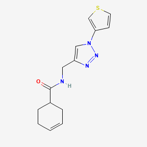 N-((1-(thiophen-3-yl)-1H-1,2,3-triazol-4-yl)methyl)cyclohex-3-enecarboxamide