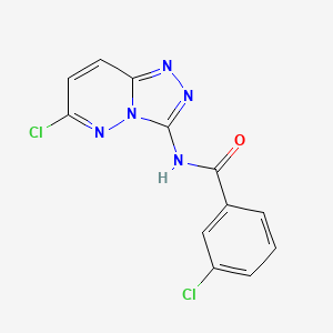 molecular formula C12H7Cl2N5O B2714937 3-chloro-N-{6-chloro-[1,2,4]triazolo[4,3-b]pyridazin-3-yl}benzamide CAS No. 1090939-24-4
